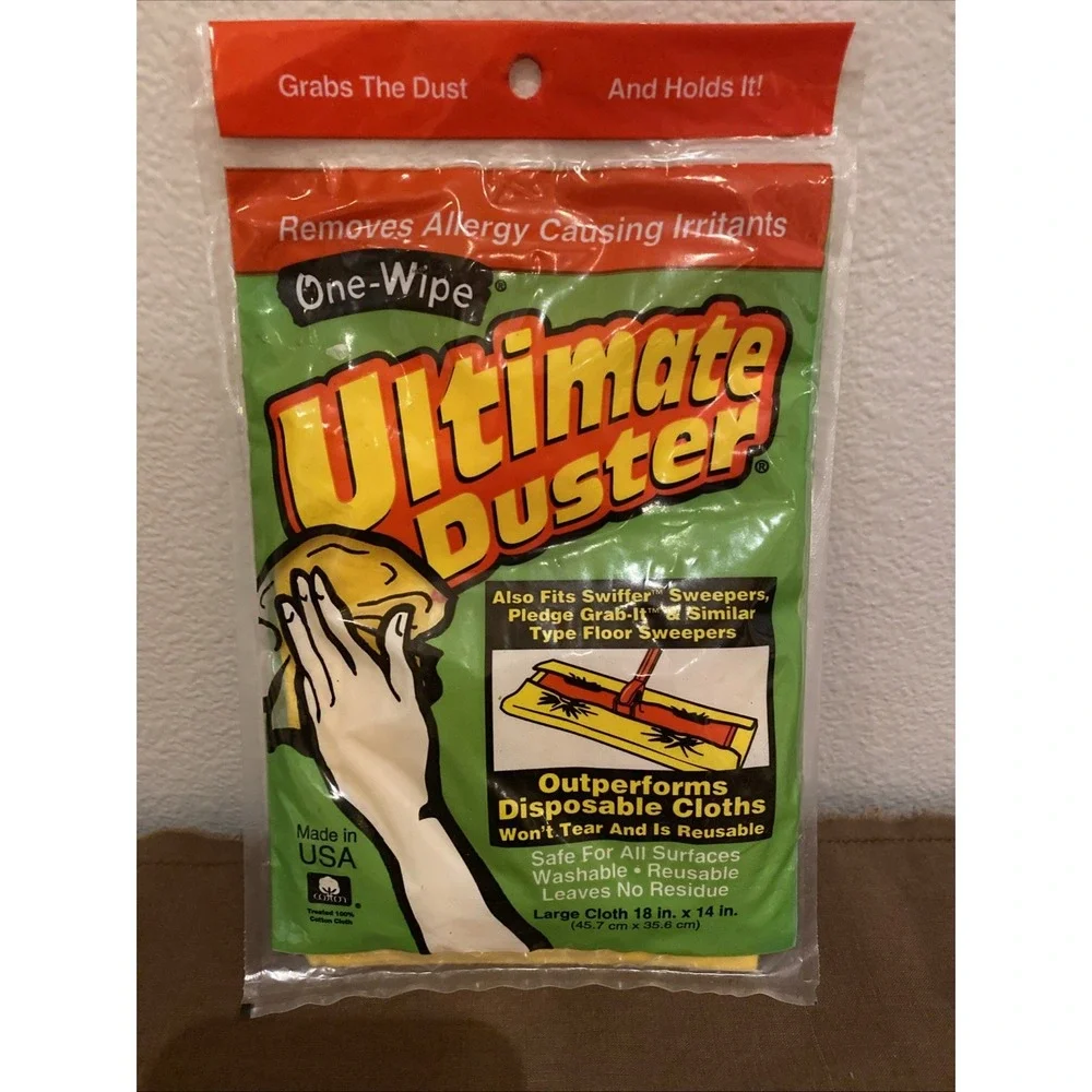 Vtg One-Wipe Ultimate Duster Cloth Large 14